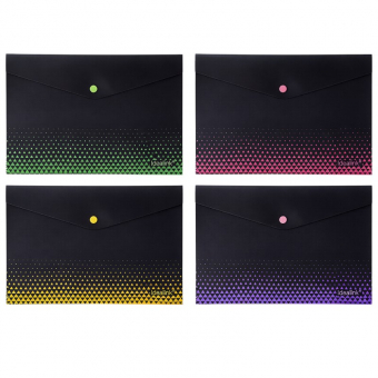 Купить Папка-конверт с кнопкой А4 "Gradient Black" 180 мкм. оптом